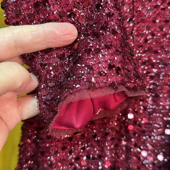 Women’s SLNY SL Fashions New York Merlot / Red dress with sparkle SIZE 6 - Picture 5 of 6